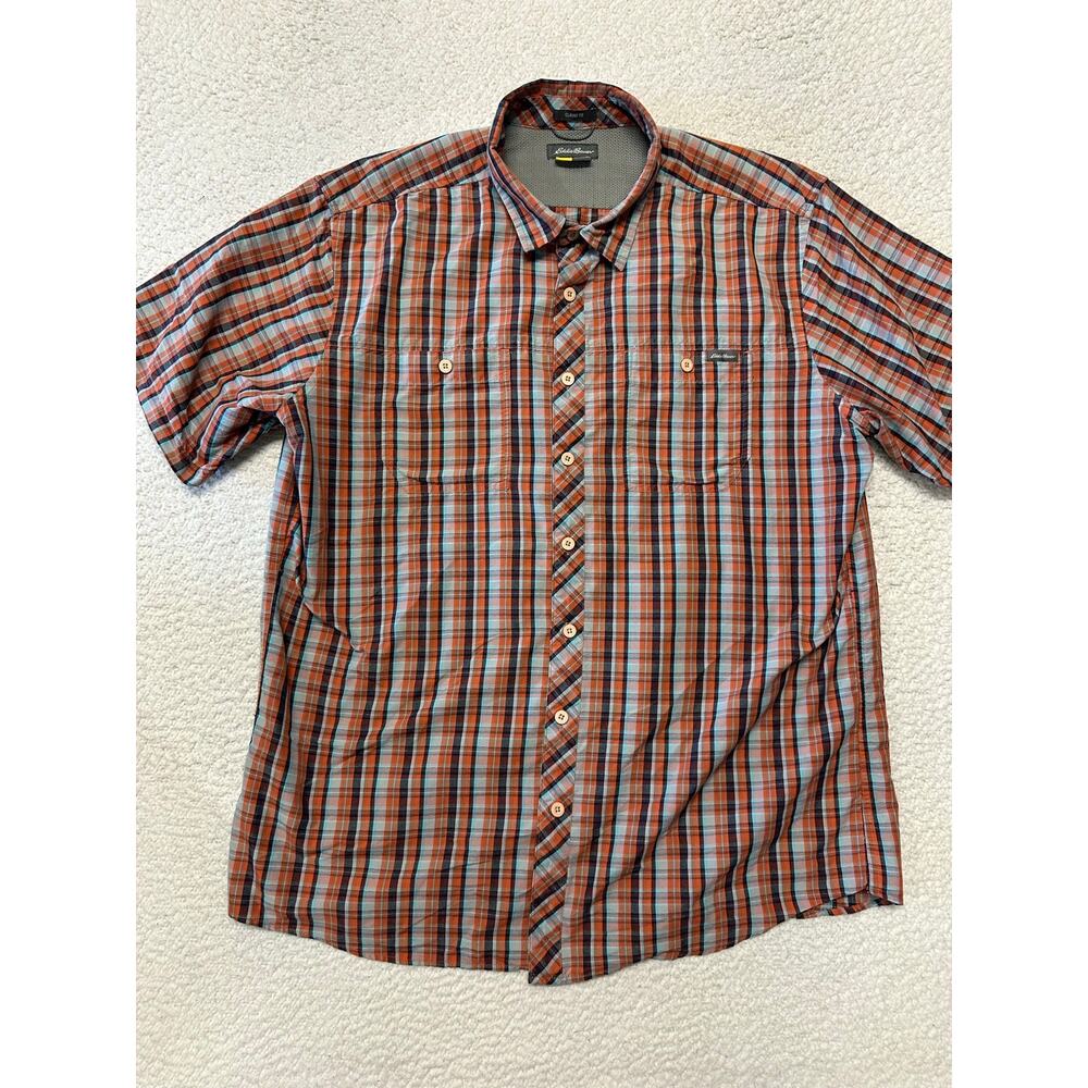 Eddie Bauer Mens Short Sleeve Button Down Shirt Size XL Tall